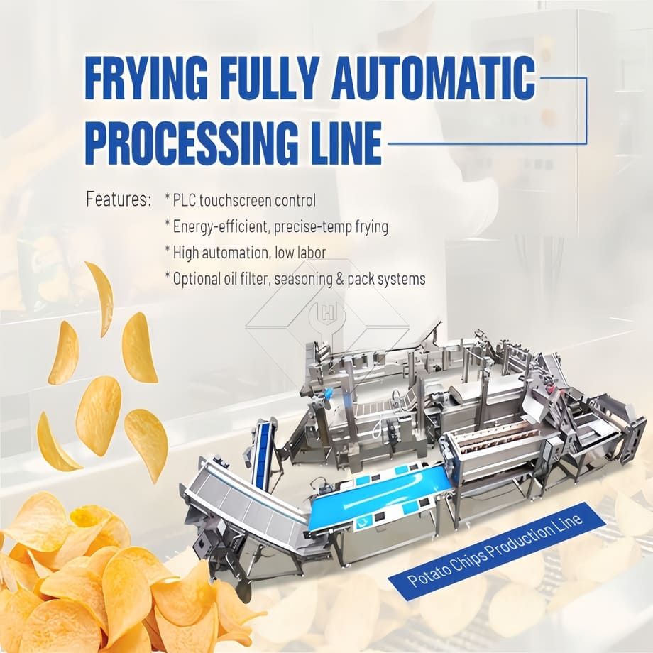 Máquina de fazer batatas fritas automáticas em grande escala, linha de produção de batatas fritas