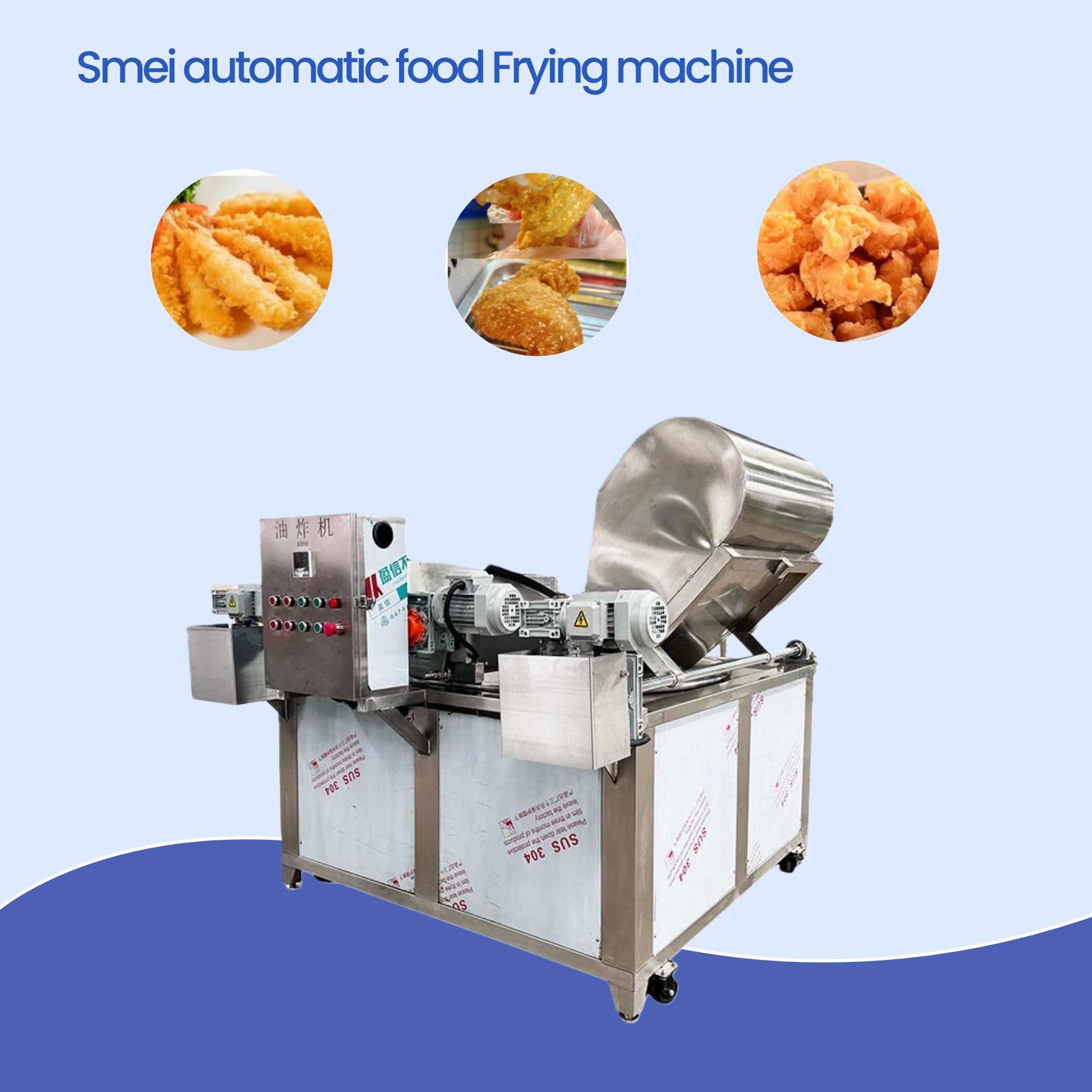 Fornecedor automático de fritadeira de salgadinhos fritos, batatas fritas e frango frito