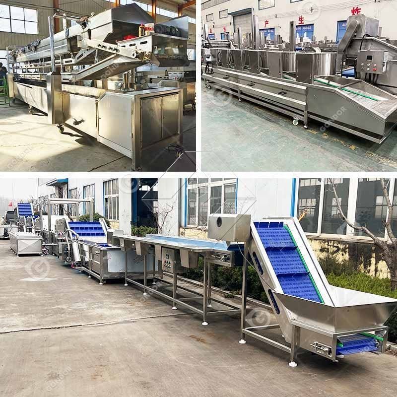 Preço de fábrica 100-1000kg Batatas fritas congeladas automáticas Batatas fritas que fazem a linha de produção da máquina para venda