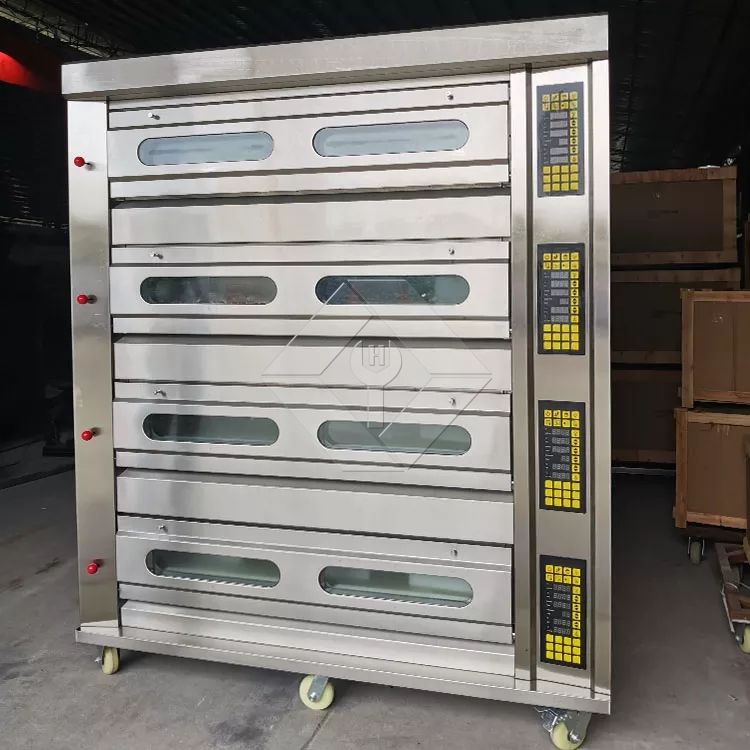Venda quente novo forno a gás de padaria para forno de cozimento de bandejas de deck duplo 4