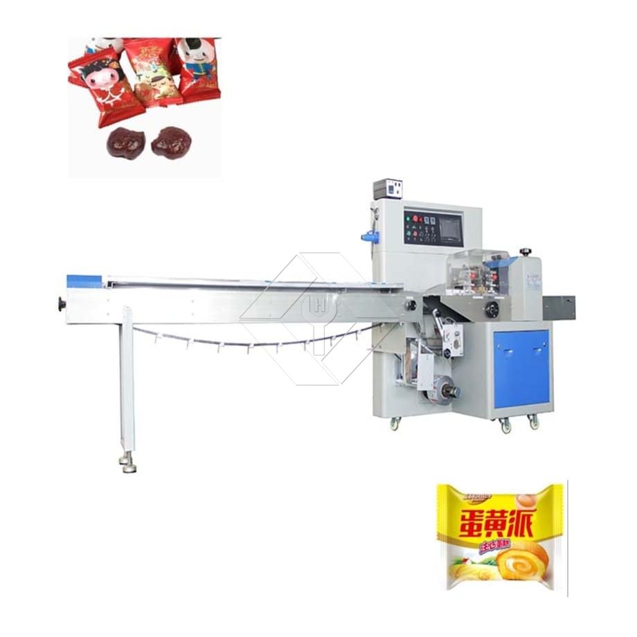 Máquina de embalagem de fluxo de alimentos para sanduíche de frutas congeladas, palitos de incenso de travesseiro horizontal, macarrão