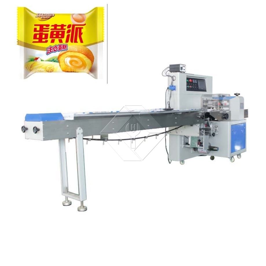 Máquina de embalagem de fluxo de alimentos para sanduíche de frutas congeladas, palitos de incenso de travesseiro horizontal, macarrão