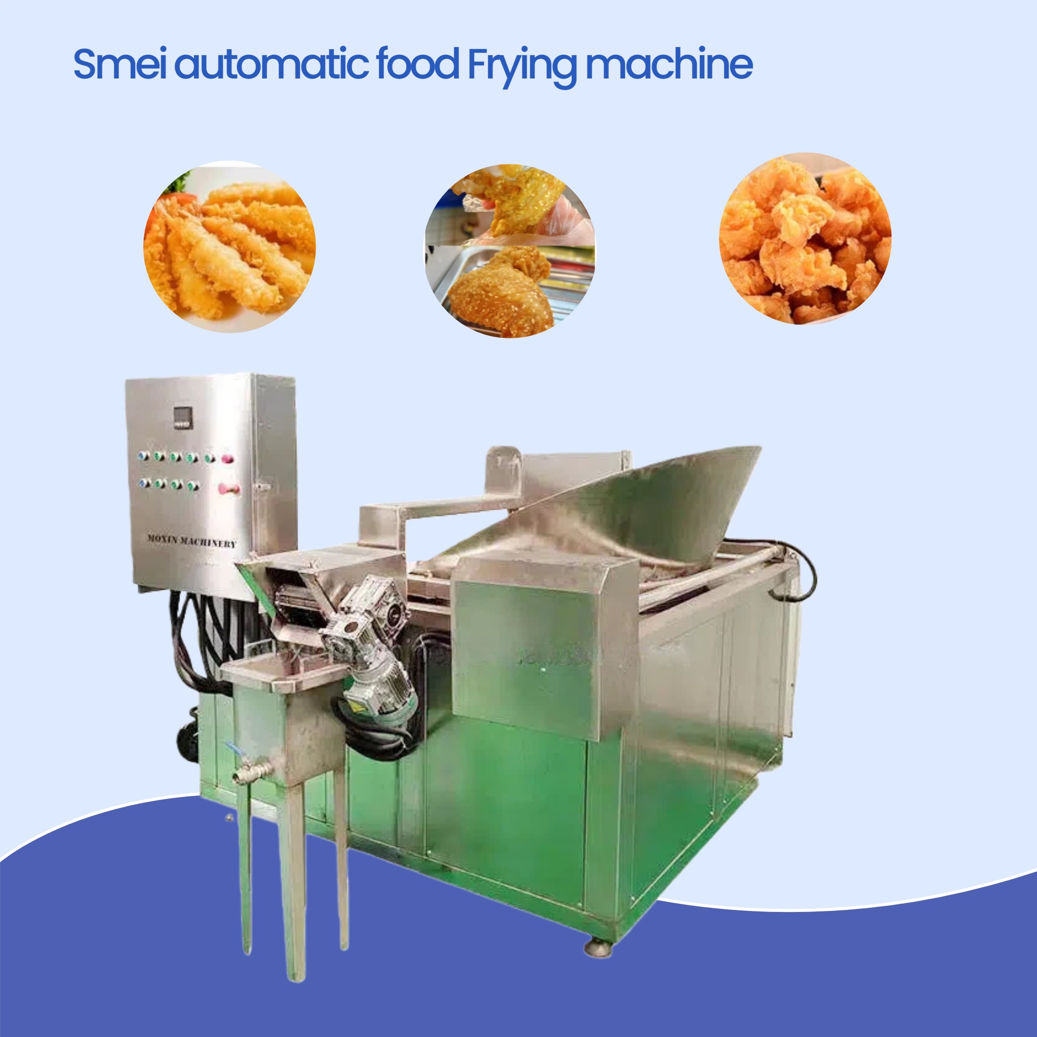Fornecedor automático de fritadeira de salgadinhos fritos, batatas fritas e frango frito