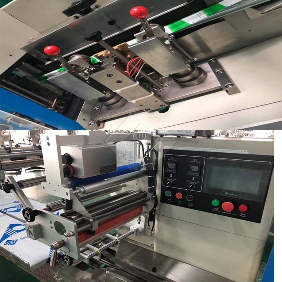 Máquina de embalagem de fluxo de alimentos para sanduíche de frutas congeladas, palitos de incenso de travesseiro horizontal, macarrão