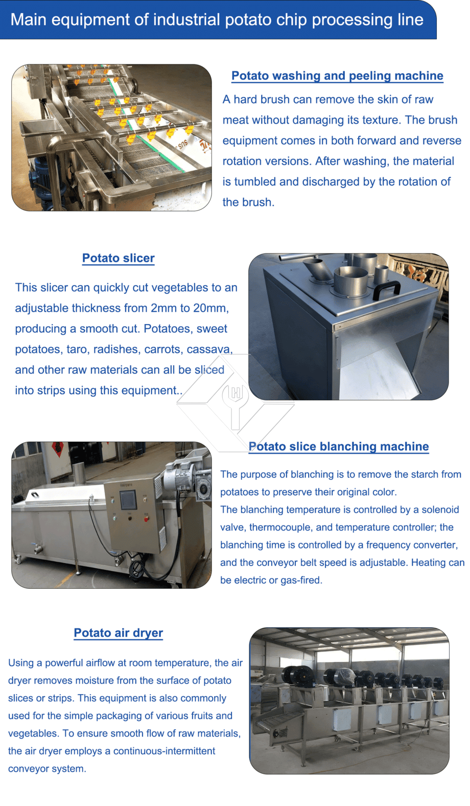 Máquina de fazer batatas fritas automáticas em grande escala, linha de produção de batatas fritas Máquina de fazer batatas fritas automáticas em grande escala, linha de produção de batatas fritas