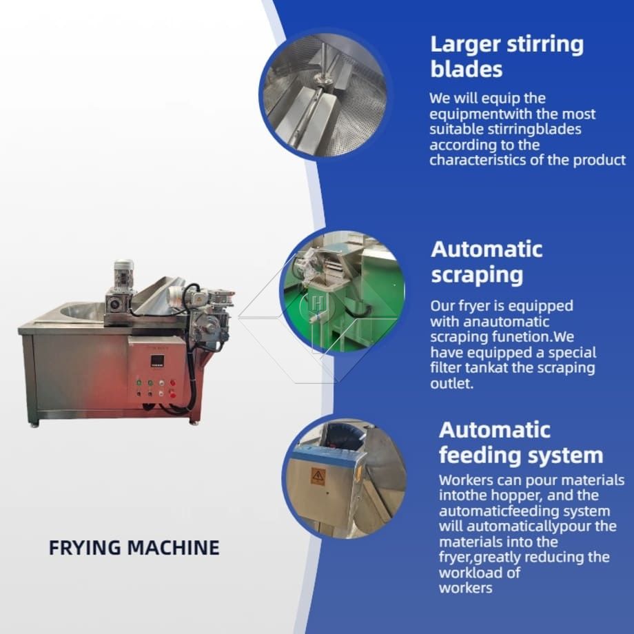 Máquina de fritar com agitação automática de baixo investimento Fritadeira de lote de alta capacidade para venda Máquina de fritar com agitação automática de baixo investimento Fritadeira de lote de alta capacidade para venda