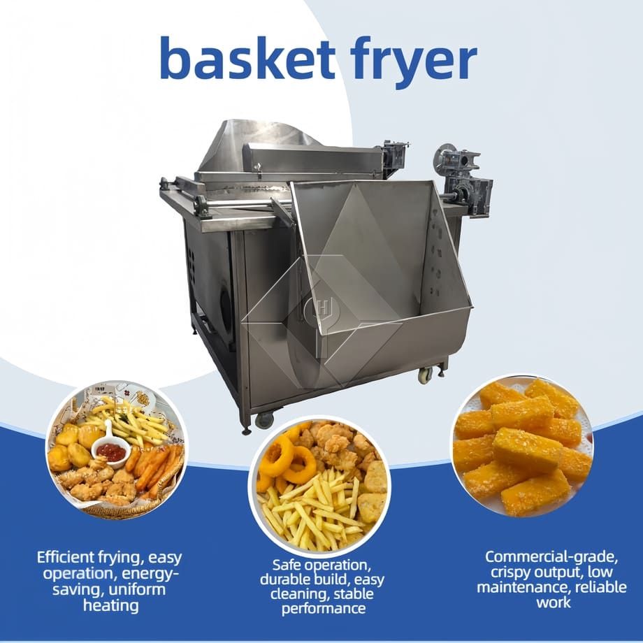 Máquina de fritar com agitação automática de baixo investimento Fritadeira de lote de alta capacidade para venda