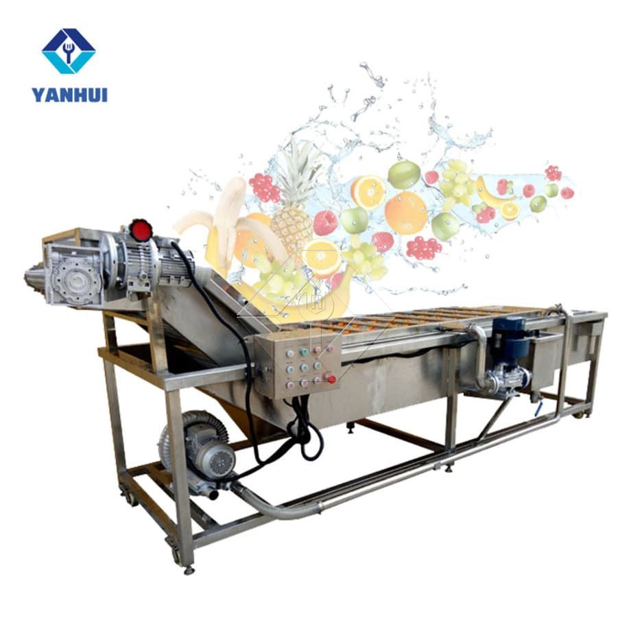 Transportador lavador de frutas e vegetais | Máquina de lavar bolhas para limpeza eficiente de produtos