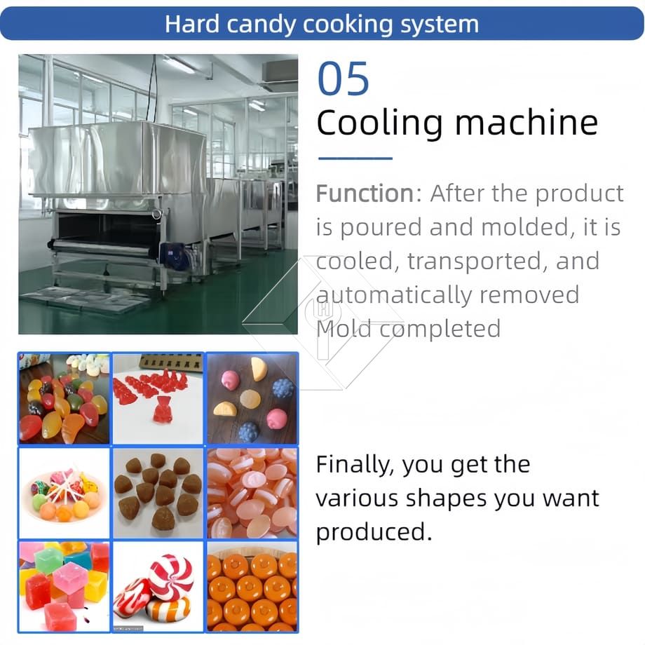 Máquina de fazer doces de goma de gelatina automática para doces duros que faz a máquina linha de produção de doces de pirulito