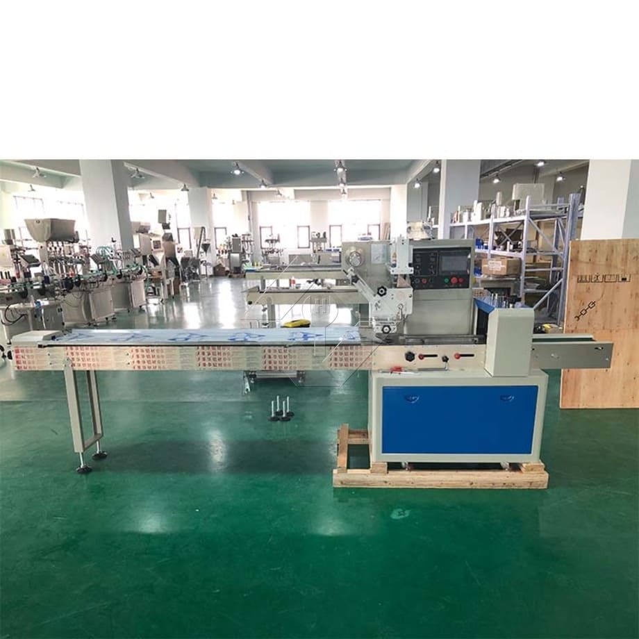 Máquina de embalagem de fluxo de alimentos para sanduíche de frutas congeladas, palitos de incenso de travesseiro horizontal, macarrão