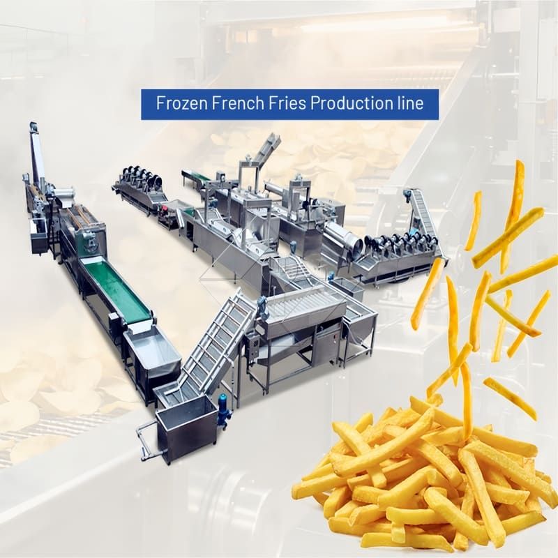 Preço de fábrica 100-1000kg Batatas fritas congeladas automáticas Batatas fritas que fazem a linha de produção da máquina para venda