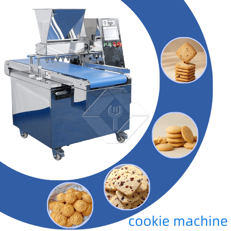 Máquina automática para fazer biscoitos em formato com matrizes intercambiáveis para produção de biscoitos personalizados e uso industrial de alto rendimento