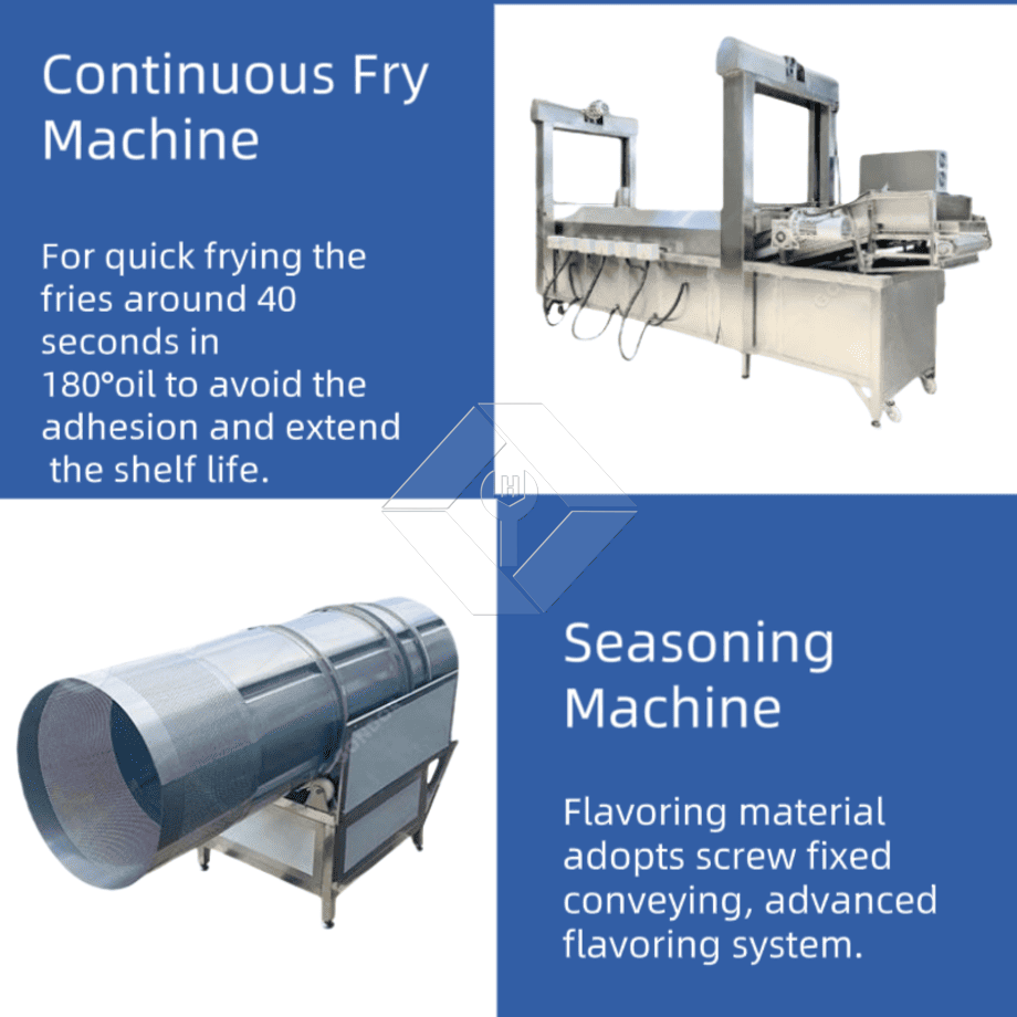 Preço de fábrica 100-1000kg Batatas fritas congeladas automáticas Batatas fritas que fazem a linha de produção da máquina para venda