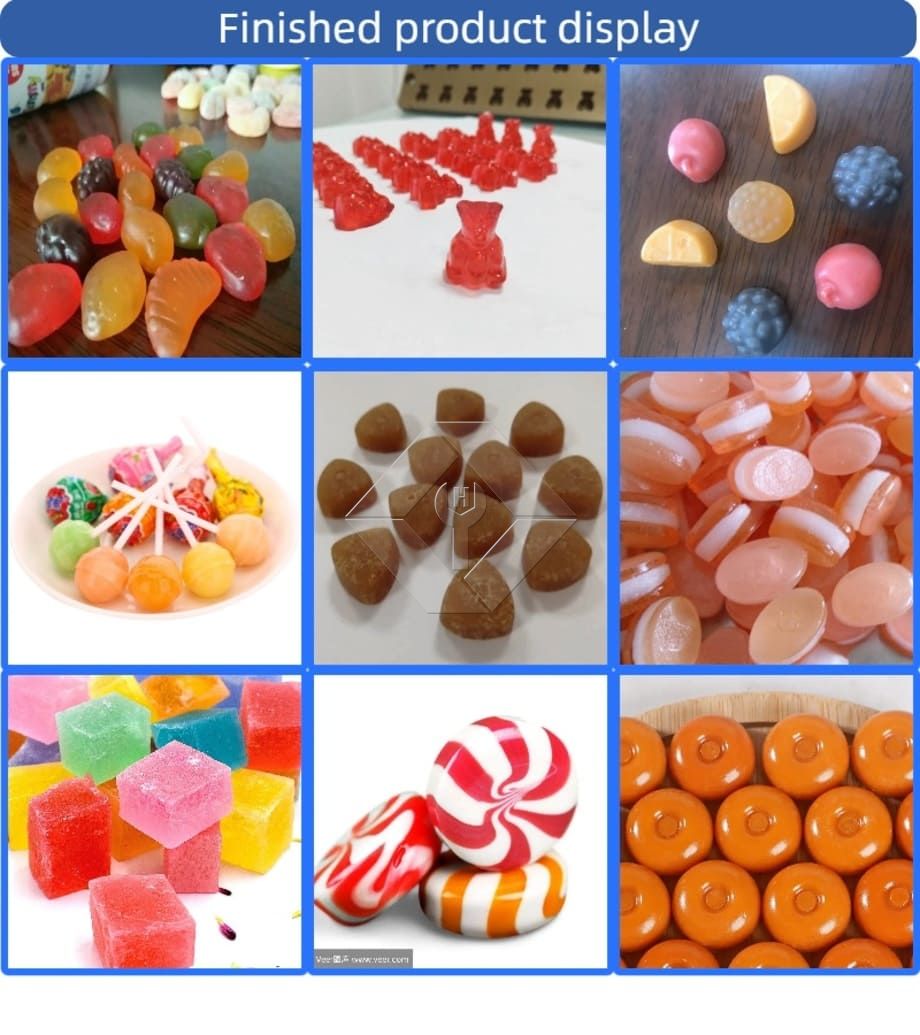 Máquina de fabricação de doces de goma pequena Máquina de produção de doces de gelatina pequena Máquina de fabricação de doces de goma pequena Máquina de produção de doces de gelatina pequena