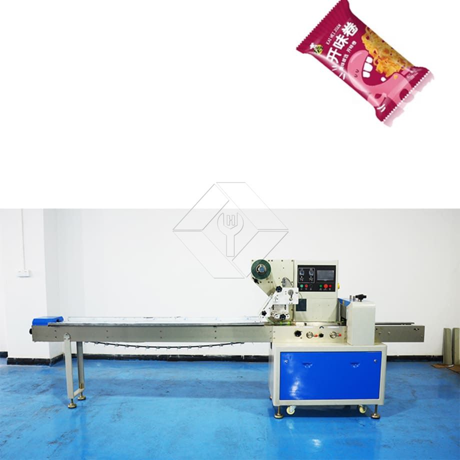 Máquina de embalagem de fluxo de alimentos para sanduíche de frutas congeladas, palitos de incenso de travesseiro horizontal, macarrão