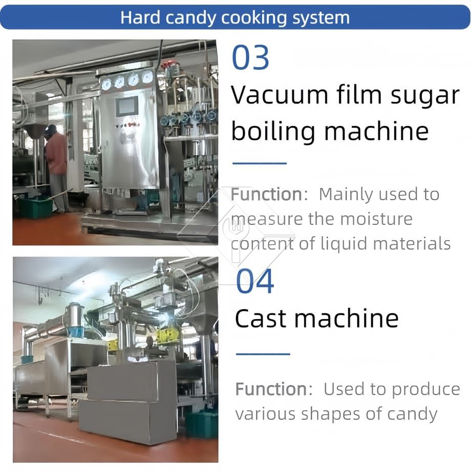 Máquina de fazer doces de goma de gelatina automática para doces duros que faz a máquina linha de produção de doces de pirulito