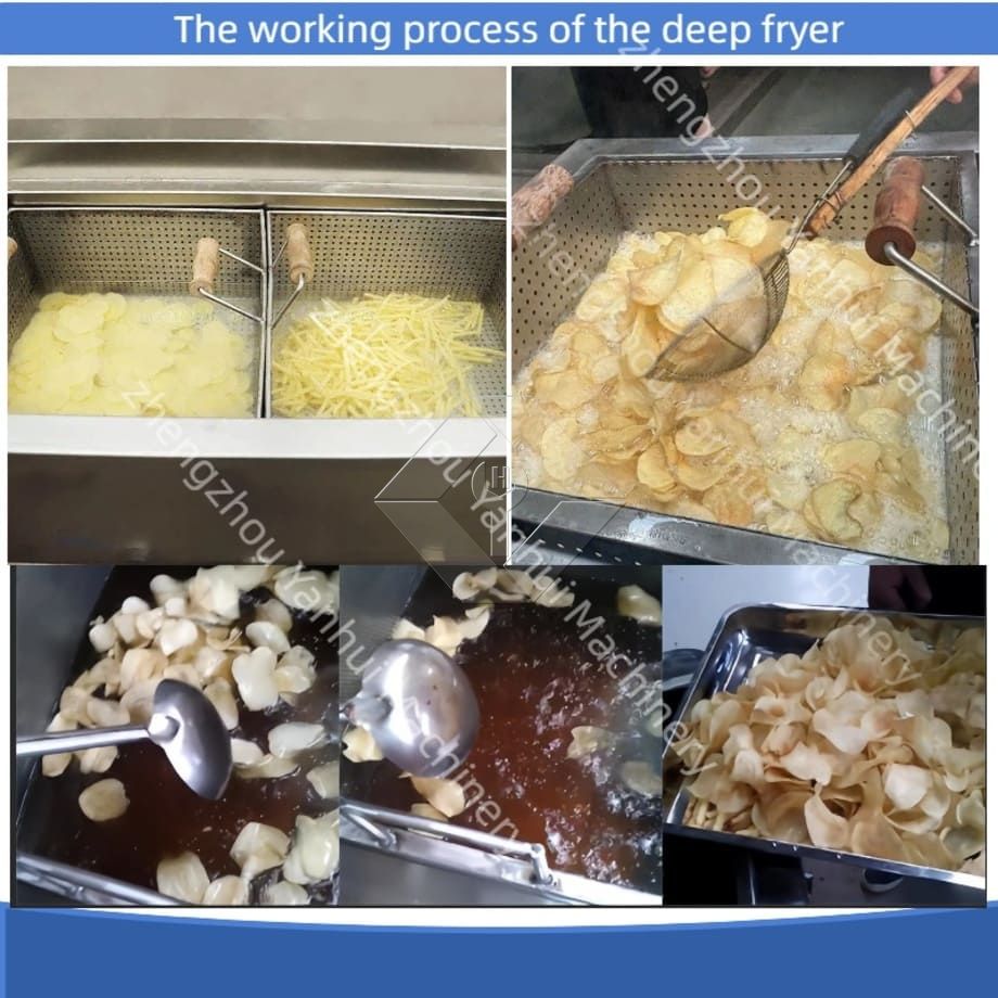Máquina de fritar lanches tipo lote profissional, máquina manual de fritar batatas fritas de alta qualidade
