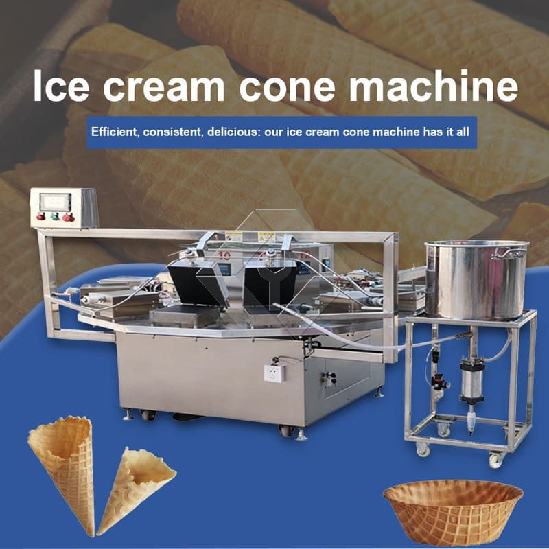 Cone de açúcar de rolamento giratório para assar sorvete Poke Cornet Cones laminados que fazem a máquina