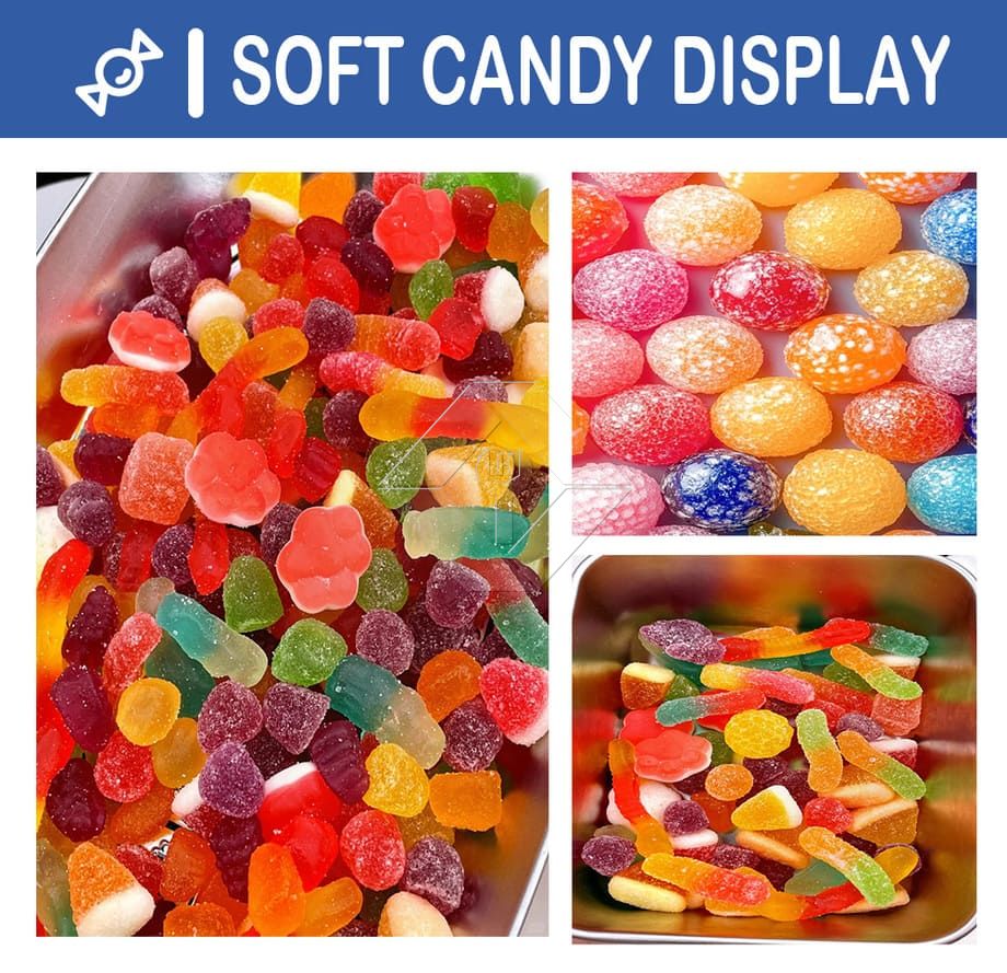 Linha de produção automática de doces duros e macios e gelatinosos e pirulitos Linha de produção automática de doces duros e macios e gelatinosos e pirulitos