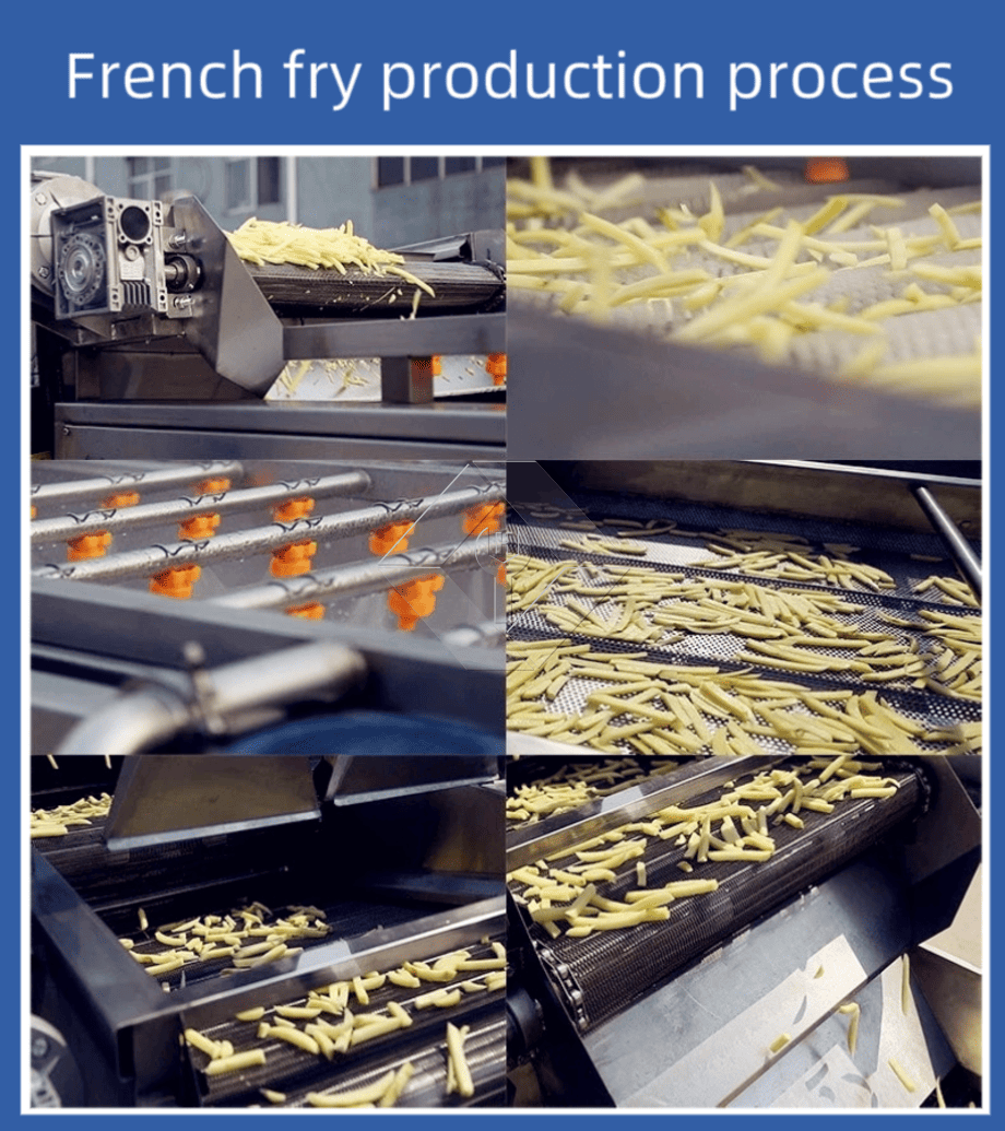 Preço de fábrica 100-1000kg Batatas fritas congeladas automáticas Batatas fritas que fazem a linha de produção da máquina para venda