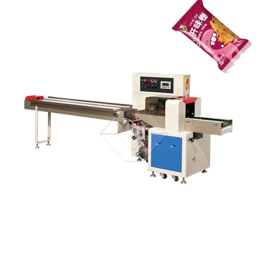 Máquina de embalagem de fluxo de alimentos para sanduíche de frutas congeladas, palitos de incenso de travesseiro horizontal, macarrão