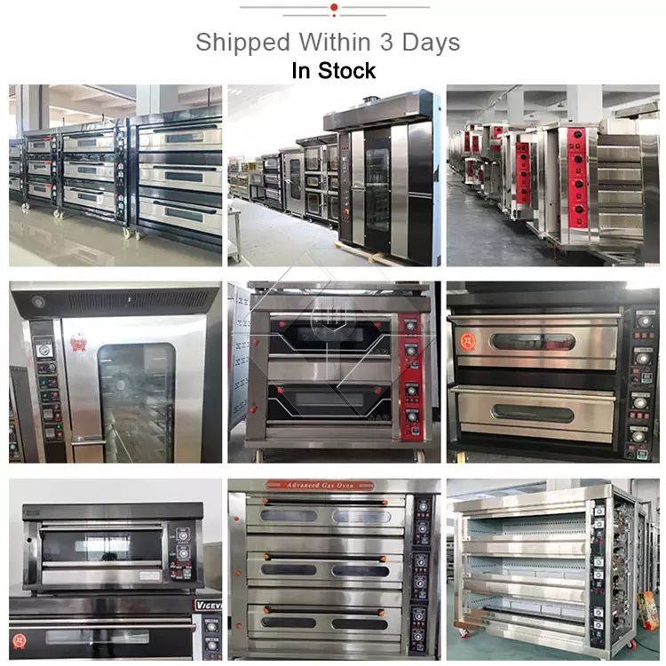 Venda quente novo forno a gás de padaria para forno de cozimento de bandejas de deck duplo 4