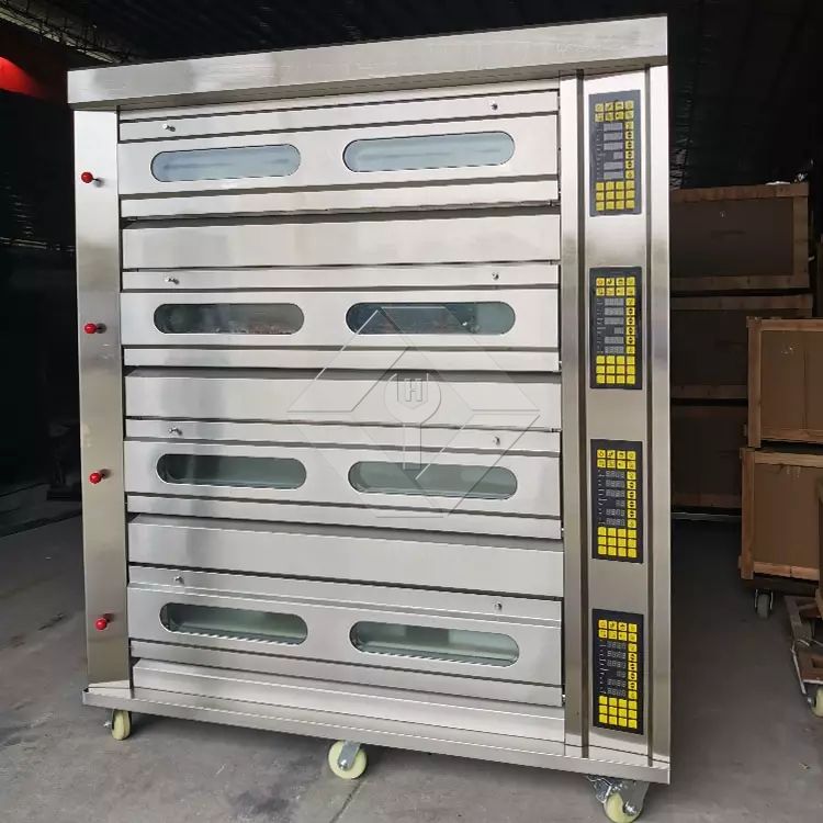 Venda quente novo forno a gás de padaria para forno de cozimento de bandejas de deck duplo 4